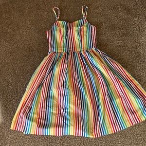 M Unique Vintage Pinup Rainbow dress